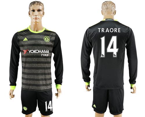 Chelsea #14 Traore Sec Away Long Sleeves Soccer Club Jersey
